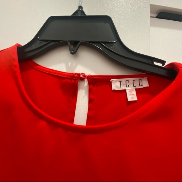 Red Ruffle Mini Dress - Picture 4 of 5